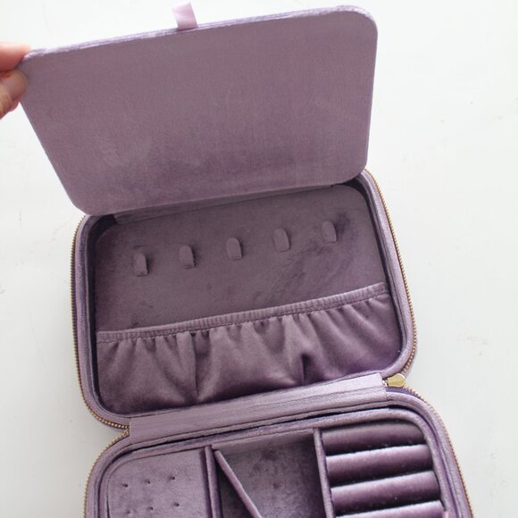 Anthropologie Arlet Flocked Velvet Jewelry Box in Lavender - Picture 7 of 7